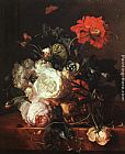 Jan Van Huysum Basket of Flowers painting